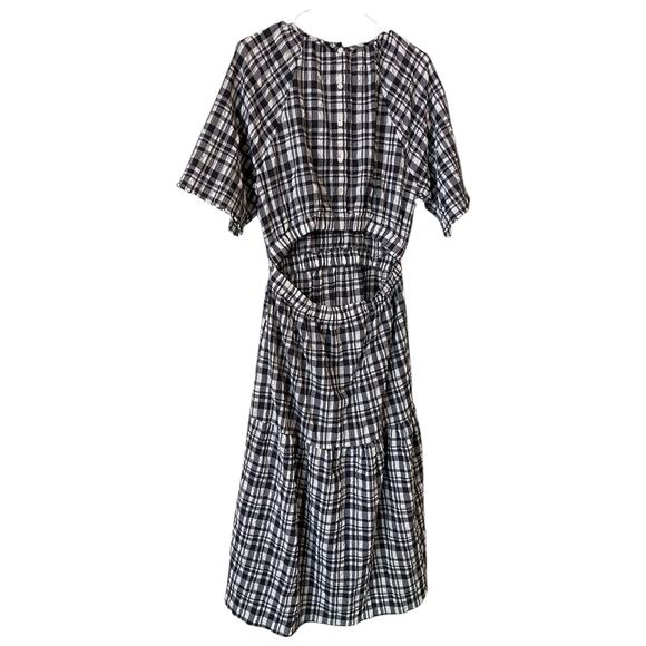 Anthropologie Just Female Hamilton Midi Dress Large Gingham Lightweight Cottage - Picture 13 of 15
